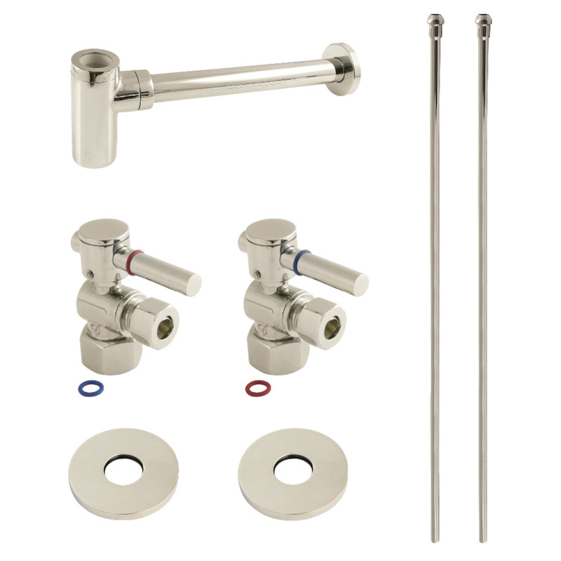 Kingston Brass Trimscape Modern Plumbing Supply Kit Combo, Polished Nickel