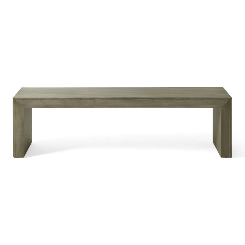 Banc de salle à manger en bois, gris et taupe, aspect, largeur 63 po, bois franc, assemblage simple, cadre, longue durée, minimal