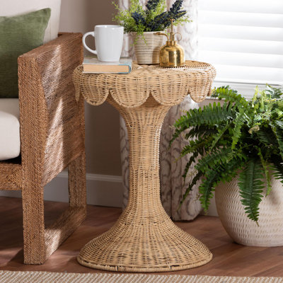 Table de bout bali & pari Natala Rattan - Table d'appoint tulipe tressée à la main