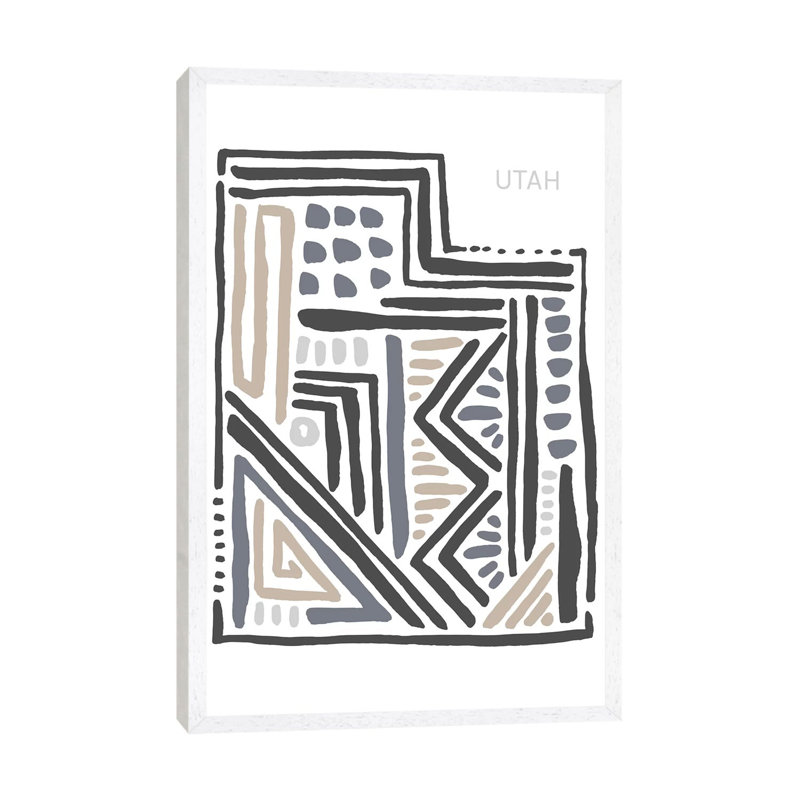 Utah 1 Piece Wall Art on Canvas, 152.5 cm H x 101.5 cm W, White Framed