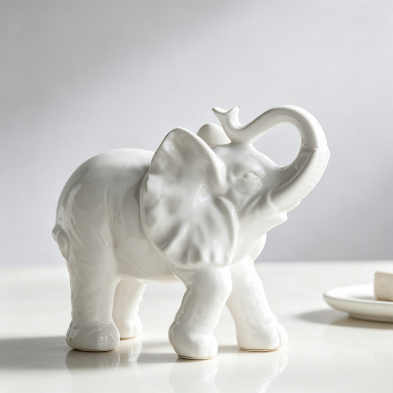9.1x4.2x7.5" Trumpeting Elephant Accent
