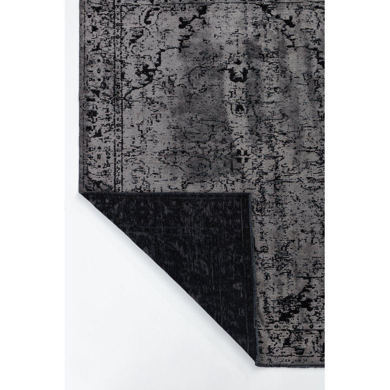 Rapture Gray/Black Oriental Luxury Area Rug, Rectangle 7'10" x 11'2"