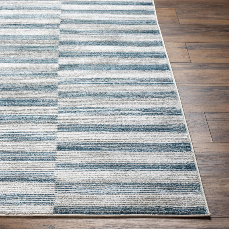 Alban Abstract Blue Area Rug, Rectangle 9'2" x 12'