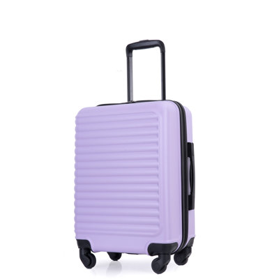Bagage de cabine, valises à roulettes, valise de transport légère en ABS, bagage rigide, 20 pouces (mauve lavande)