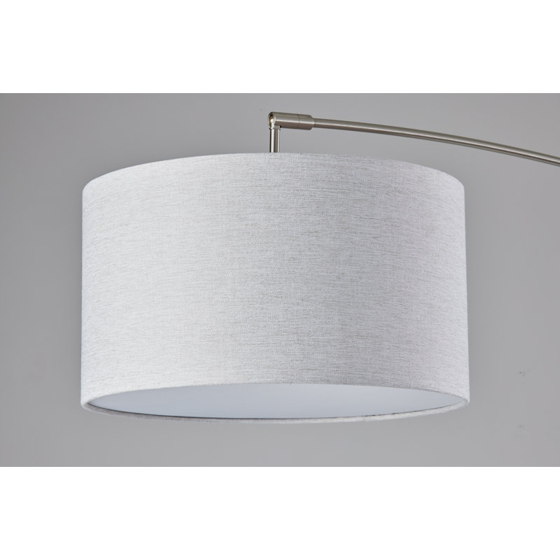 Lampe sur pied arquée 81 po Kata, Acier brossé, Taupe clair
