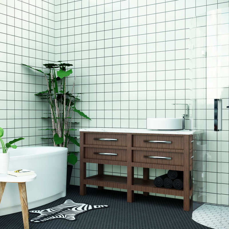 Porcetile 11.82 in. x 11.82 in. Squares Matte Porcelain Mosaic Wall and Floor Tile, Green