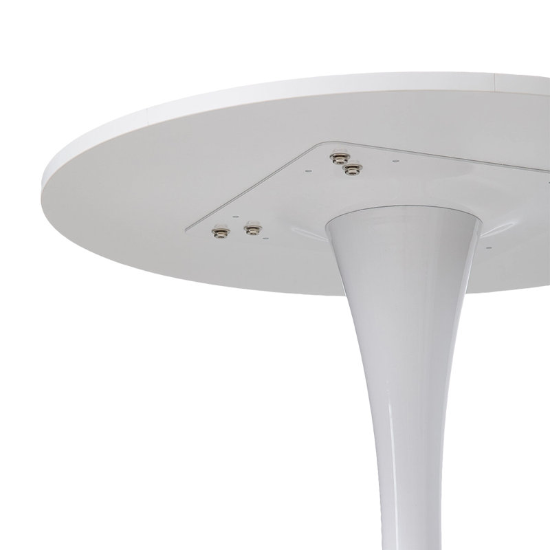 Dining Table with Iron Base, White