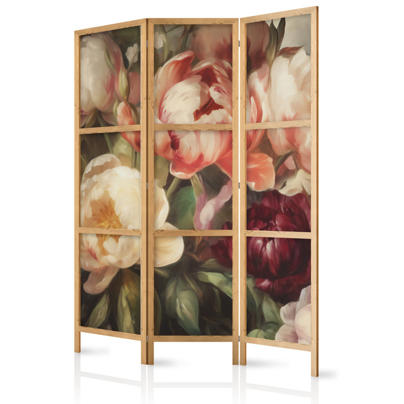 171cm H Solid Wood Folding Room Divider, 171cm H x 135cm W x 1.2cm D, 3
