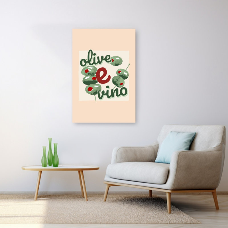 Olive E Vino, impression d'art rétro rétro, 48" H x 32" W