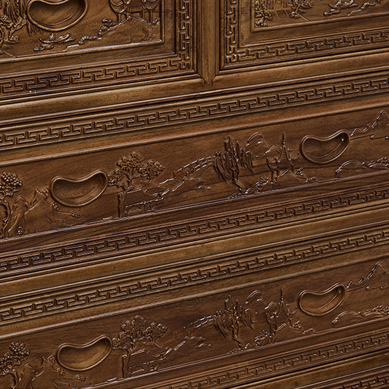 Carved Flower Entryway Cabinet