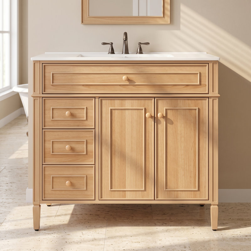 Meuble-lavabo simple 36 po avec lavabo et rangement en céramique