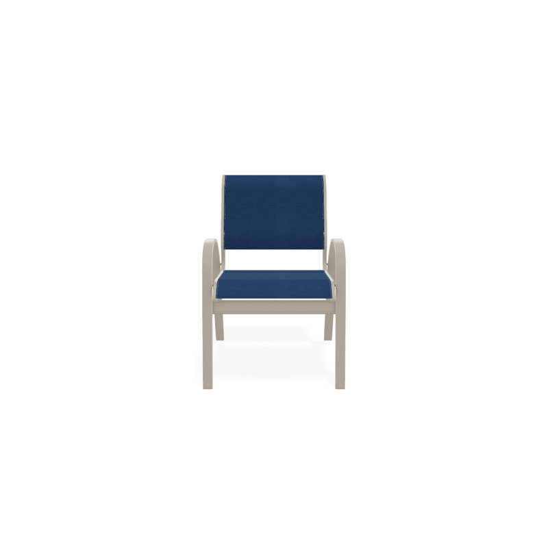 Chaise de patio empilable Hiraku, Cobalt 35D Sunbrella®, Désert texturé