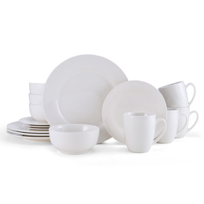 Kendall 16-Piece Porcelain Dinnerware Set-Service For 4