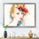 Portrait de femme beige floral I - œuvre d'art sur toile Glam