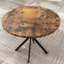 Table basse de style Mid-Century moderne pour 4 à 6 personnes, table basse de 39 po avec table en faux marbre et structure en métal noir pour appartement, table de cuisine peu encombrante pour le bureau, le bar et la salle à manger
