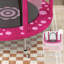 AIYAPLAY 4.6FT Kids Trampoline with Safety Enclosure Net, Sun Pattern, Pink
