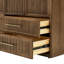Armoire-penderie moderne en bois massif à 4 portes avec 4 tiroirs, garde-robe et étagères, chêne brun chaud-383996573