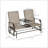 Outdoor Glider Bench With Center Table, Metal Frame Patio Loveseat With Breathable Mesh Fabric And Armrests For Backyard Garden Porch-1752172728
