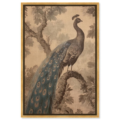 French Decor Peacock Canvas Retro Japanese Art Prints by Art Remedy