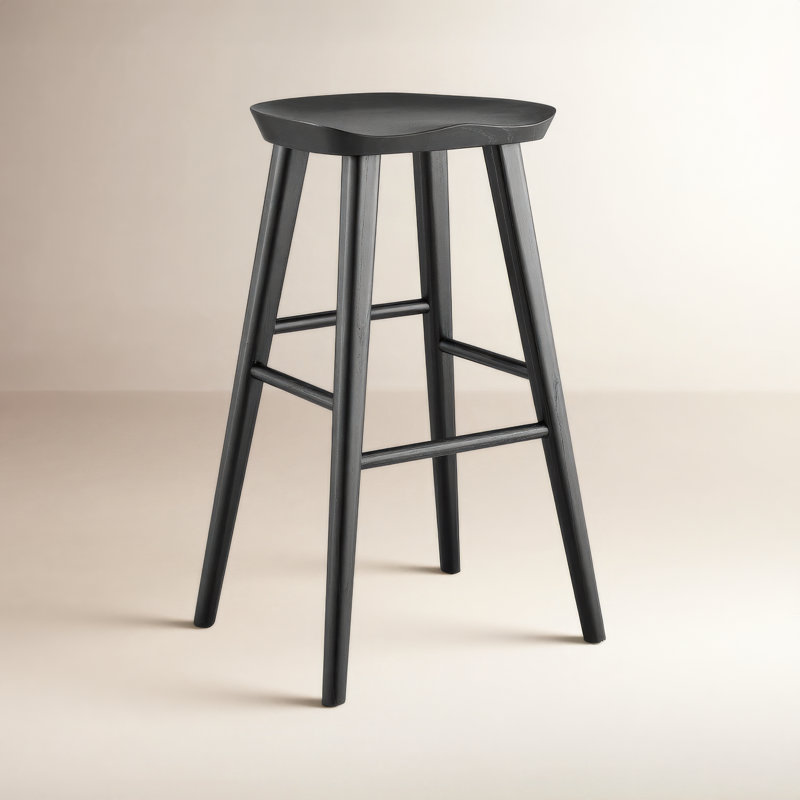 Tabouret de bar et de comptoir Anzie, Tabouret de bar (siège d'une hauteur de 29,3 po), Noir