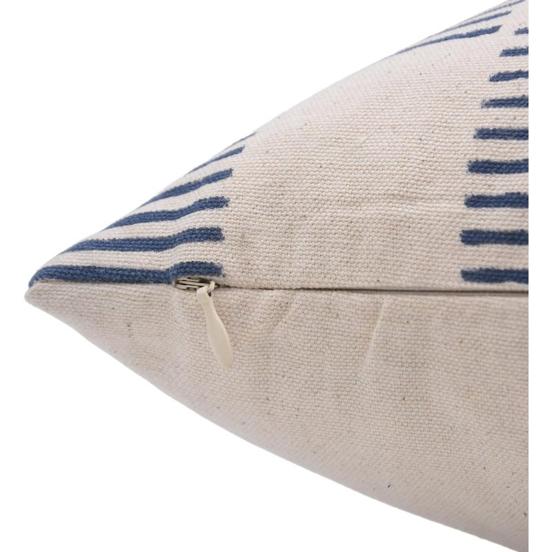 Housse de coussin en lin fabriquée à la main Fab divine pour un style écologique - Zig Zag, Carré, 26 po x 26 po