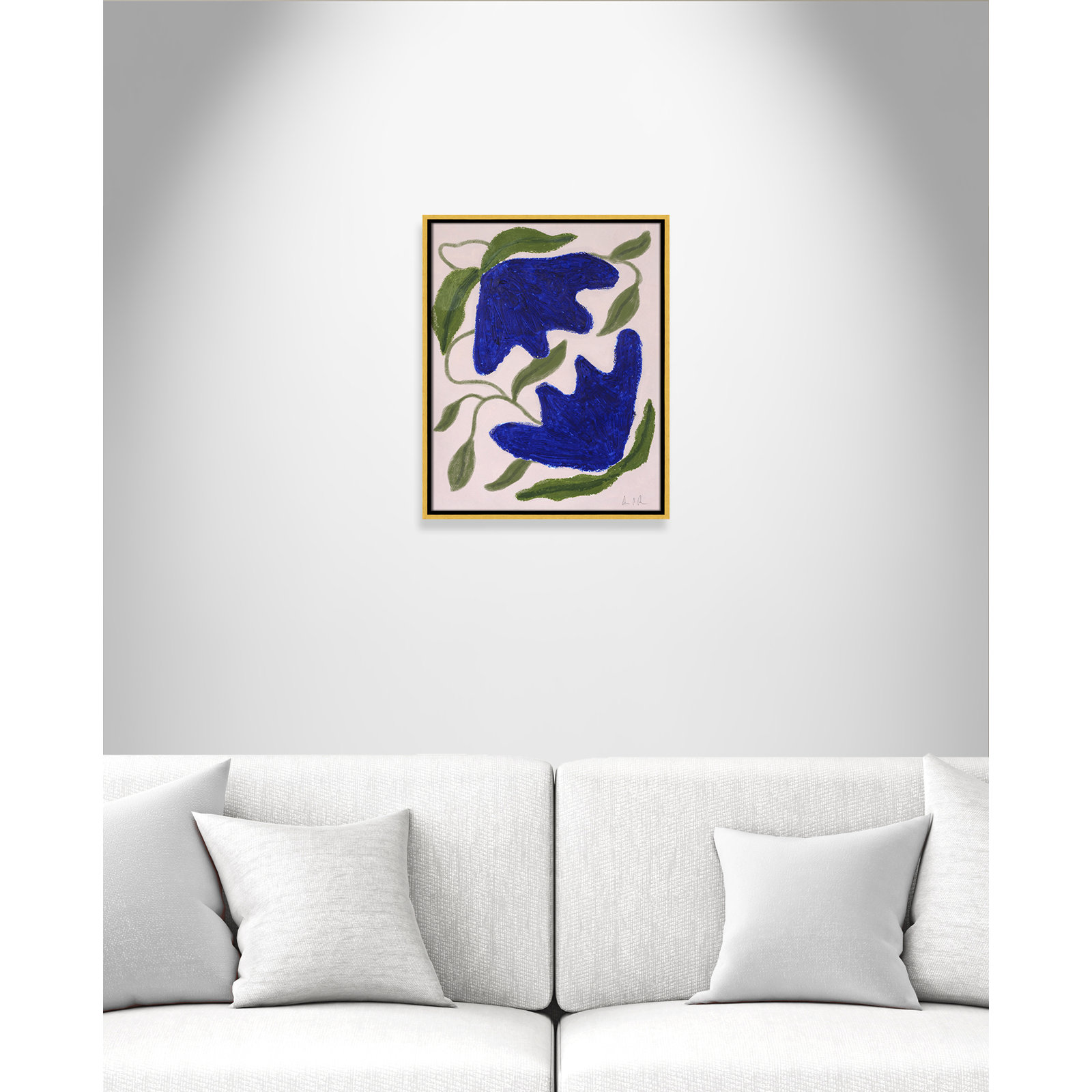Colette "Blue Anemones No. 02" Print, 21.5" H x 17.5" W, Gold