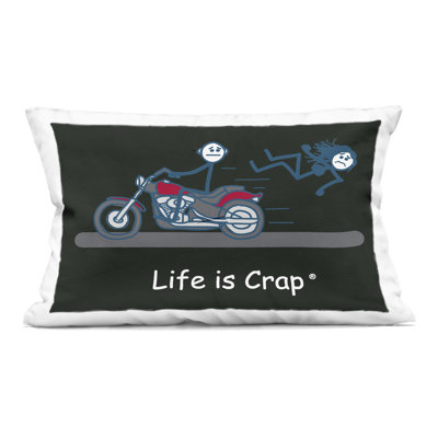 Stupell Industries Funny Motorcycle Babe Design by LIC Throw Pillow