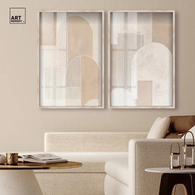 Décoration murale bohème glamour Golden Horizons Duo par Art Remedy