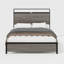 Structure de lit double, structure de lit plateforme en bois avec tête de lit à DEL avec rangement et 2 ports USB, aucun bruit, aucun matelas à ressorts requis et outils d'assemblage simples, grand rangement sous le lit, gris antique-852462553