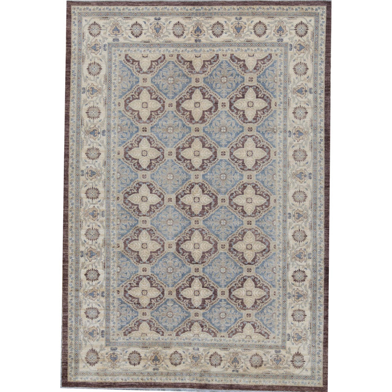 Ziegler Wool Oriental Area Rug in Brown/Beige/Blue