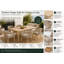 Ensemble de salle à manger d'extérieur Bowery 7 pièces en bois d'acacia pour 6 personnes avec coussins – Table rectangulaire, chaises tressées et trou pour parasol – Beige-635760961