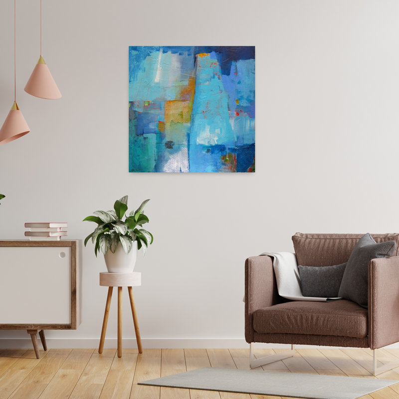 Juxtaposition, art contemporain abstrait, H 24 po x l 24 po