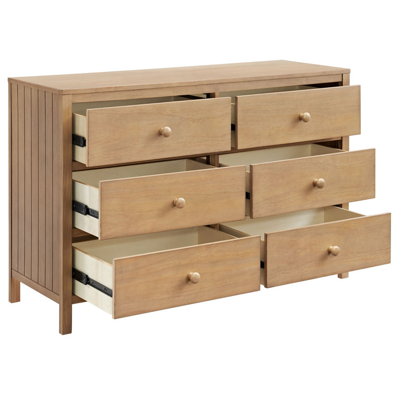Commode 6 tiroirs Everlee, Bois miel