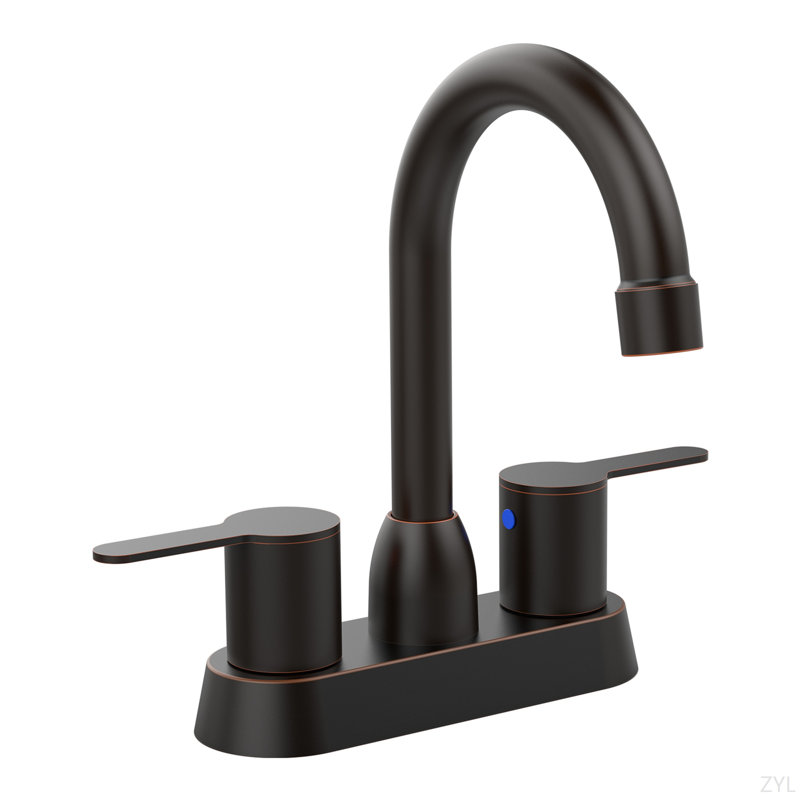 2 Handles Bathroom Sink Faucet, Oil Rubbed Bronze Centerset RV Bathroom Faucets For 2/3 Hole