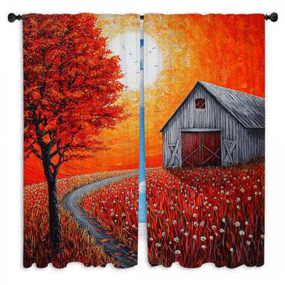 Barn Window Curtains  Architecture Farmhouse Drapes - 2 Panels