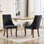 2 chaises de salle à manger noires avec revêtement en rayonne, dossier haut pour une expérience d'assise supérieure, pieds courbés en bois massif Sw1847bk de 2, tissu, confort, courbe,-680864493