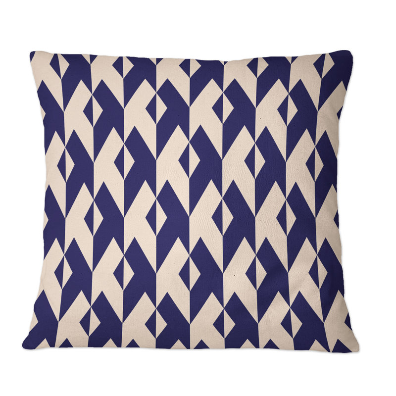 Coussin décoratif à motif géométrique rose et noir, 16 po x 16 po