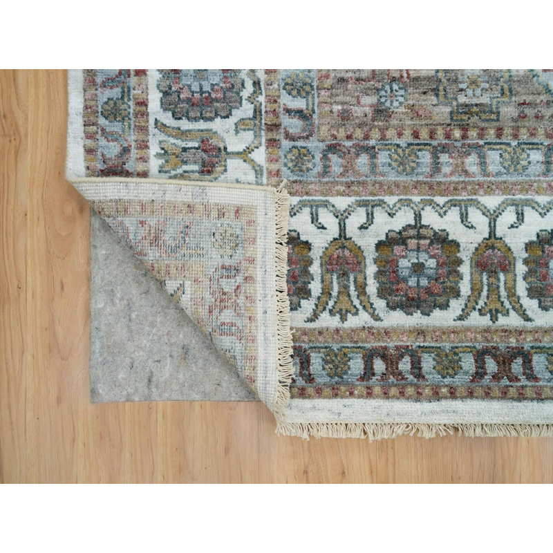 Tapis oriental rectangulaire en laine noué à la main 8 pi 10 po x 11 pi 10 po - MOA10265856