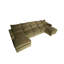 Canapé d'angle modulaire, canapé nuage surdimensionné en forme de U avec double méridienne, mobilier de salon 4 places en chenille rembourrée avec coussins moelleux, vert-131374094-136329412