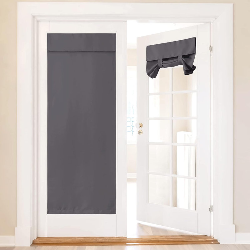 Blackout Small Door Curtain for Kitchen, Privacy Thermal Insulated Door Window Curtain for Classroom Window/Small Front Back Door/Office, 1 Panel