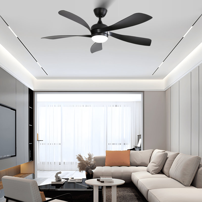 Ventilateur de plafond moderne de 52 pouces avec lumière DEL à intensité variable et télécommande