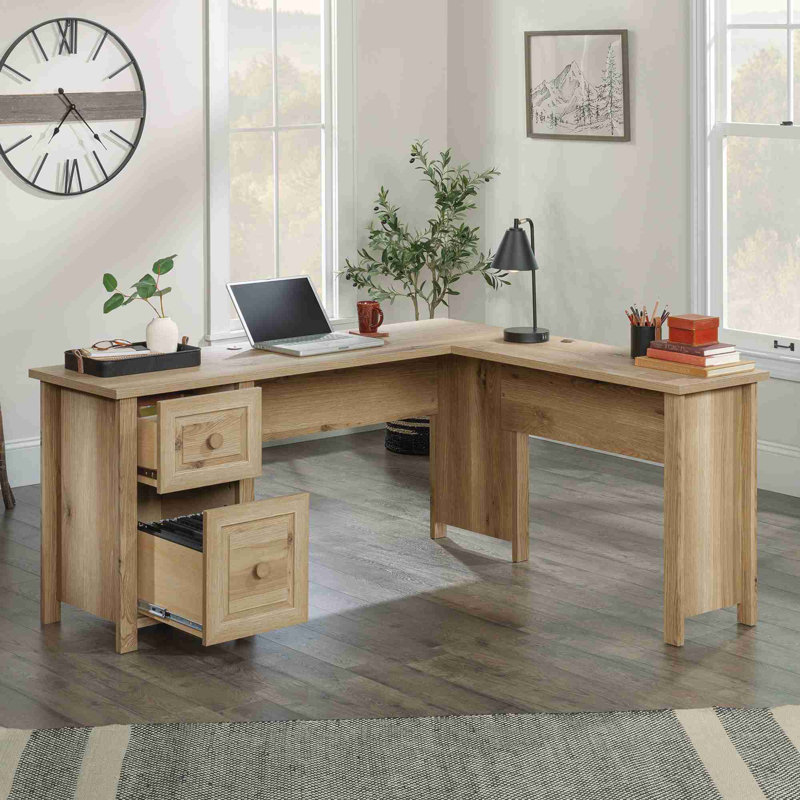 Bureau en L avec surface épaisse de 1 pouce