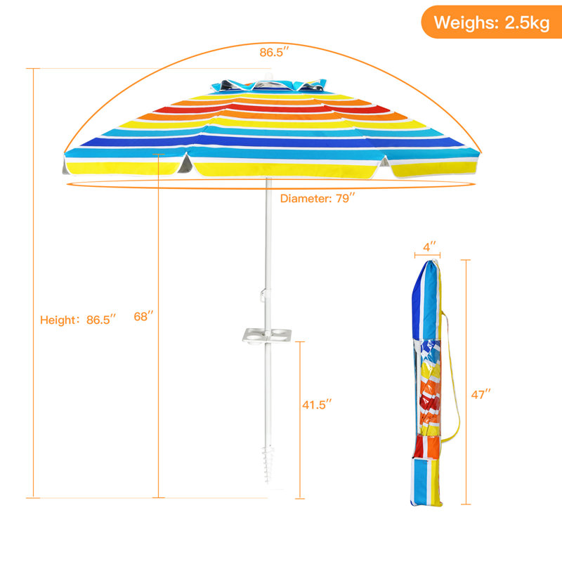 Parasol de plage 79 po