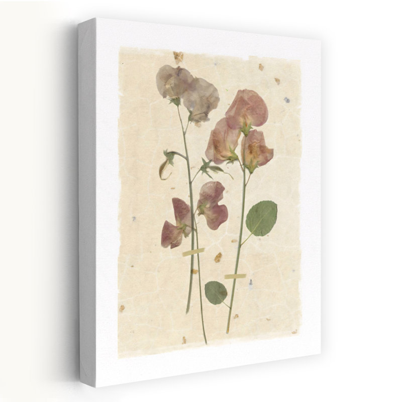Art floral rétro pressé à la main, H 18 po x l 12 po