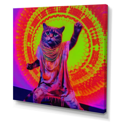 Chat Rave en néon rose - imprimé