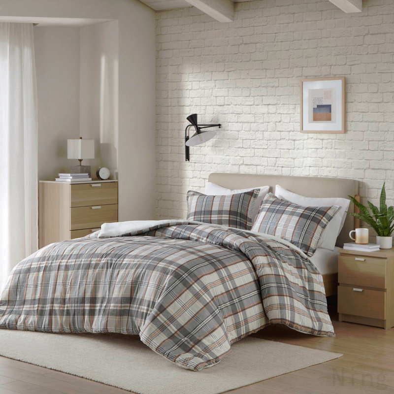 Plaid Duvet Cover Set Twin/Twin XL