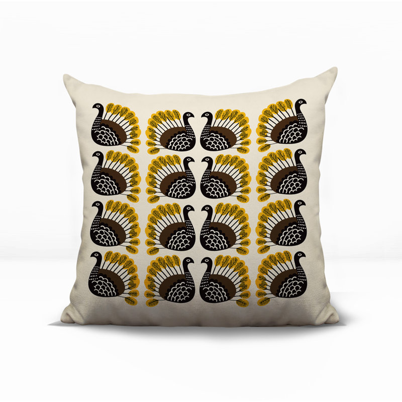 Oreiller carré réversible intérieur / extérieur Kunu, Jaune, Carré 15 po