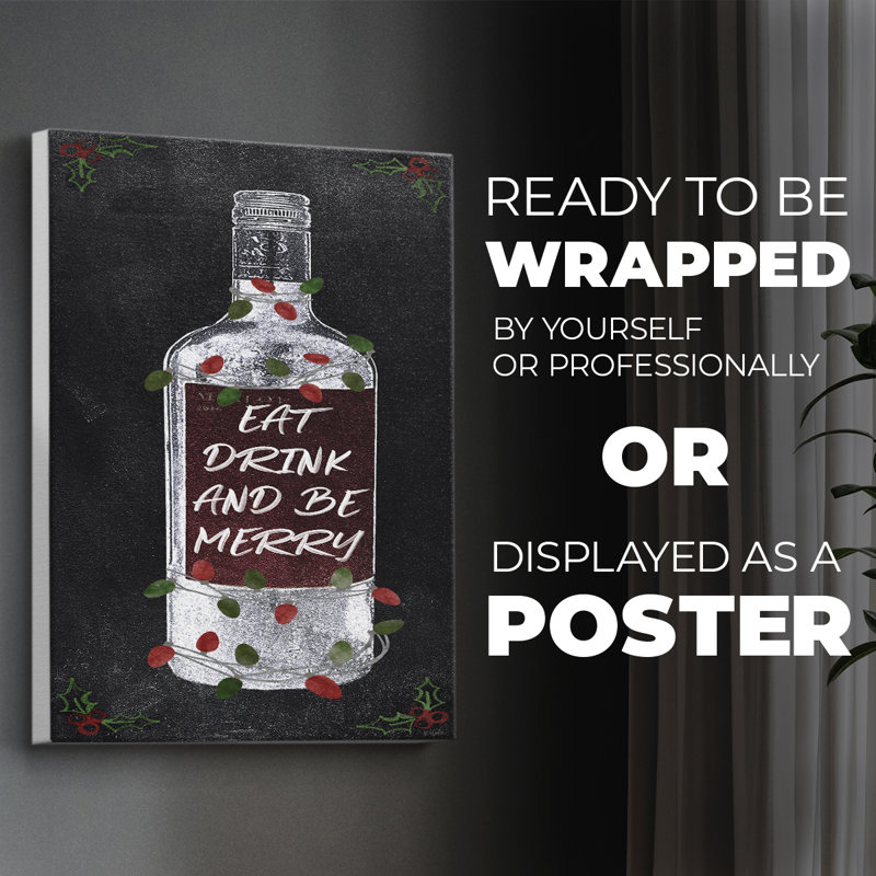 Be Merry Wine - impression sur toile seulement - non encadrée, H 27 po x l 18 po
