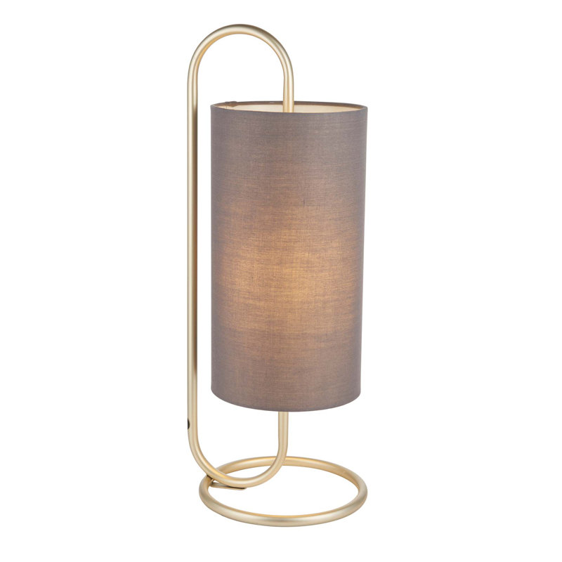 Balalan 50Cm Table Lamp, Antique Brass  Base/Grey Shade