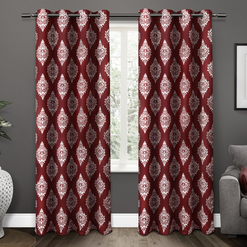 Emma-Anne Room Darkening Curtain Pair, 52"W x 84"L, Burgundy
